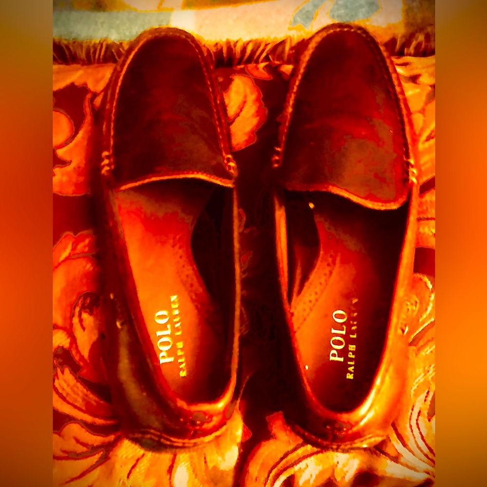 Men’s Ralph Lauren Polo Brown leather loafers, Redden Driving Shoes. 10.5 D.